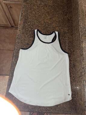 PINK Victoria's Secret White Racerback Tank Top Size M
